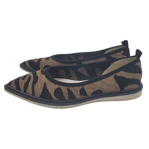 Louise Et Cie Celete Animal Print Knit Pointed Flat Loafer Shoes Women's 5.5M